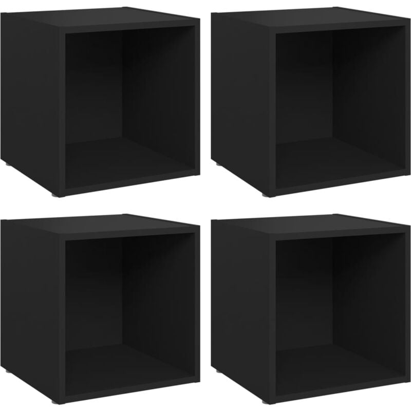 foto del prodotto vidaxl mobili porta tv 4 pz neri 37x35x37 cm in legno multistrato