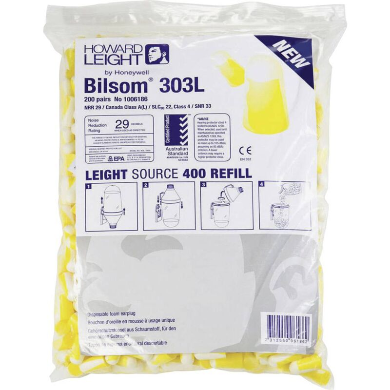 foto del prodotto 303l 303l confezione ricarica di tappi per le orecchie 33 db usa e getta en 352 2 200 paio a bilsom