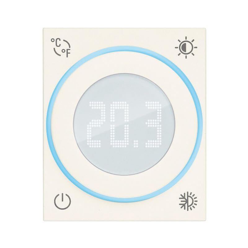foto del prodotto 30440.b termostato a rotella, linea, con uscita a rel , retroilluminazione con regolazione di intensit , da completare con placca della serie linea,