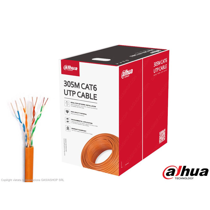 foto del prodotto 305 metri lan utp cat 6 awg24 rame alluminio cca matassa cavo bobina fast ethernet gigabit