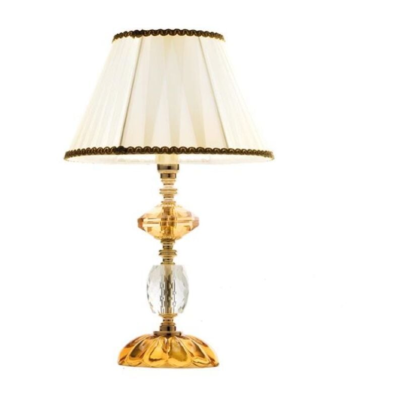 foto del prodotto ondaluce lampada da tavolo 25x41 cm patricia in vetro e cristallo ambra