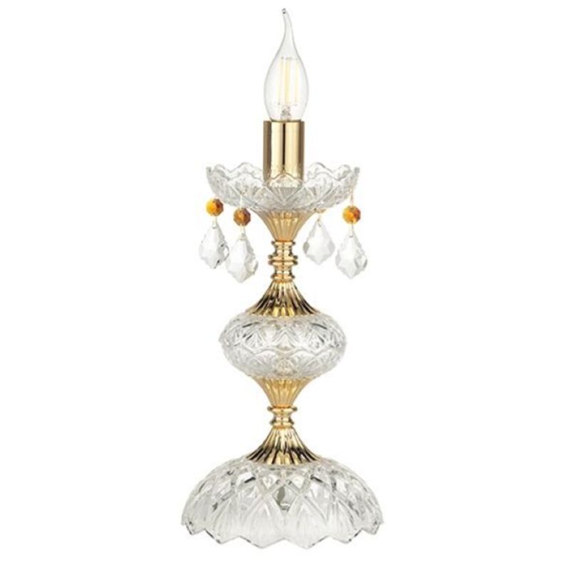foto del prodotto ondaluce lampada da tavolo dallas a candela oro 16x34 cm