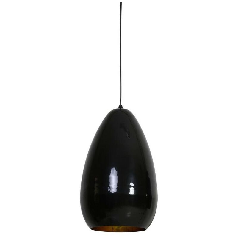 foto del prodotto 3064558 lampada a sospensione 27x42cm eliana nero lucido oro 1x40w e27 non fornita light living