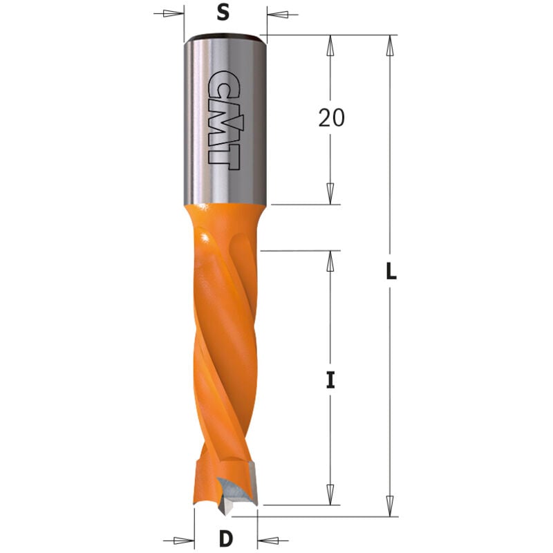 foto del prodotto 308.060.12 punta foratrice f cieco hw s 10x20 d 6x30x57.5 sx