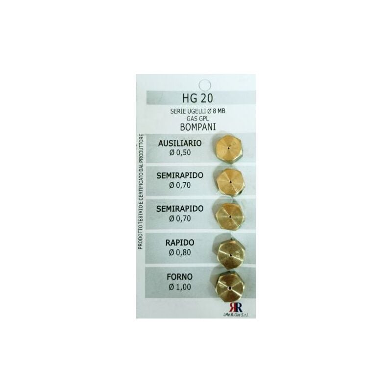 foto del prodotto iniettori ugelli kit ricambio cucina piano cottura gpl 8mb ariston zanussi 01555