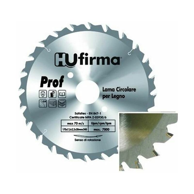 foto del prodotto hu firma lame circolari legno 40 denti mm.300