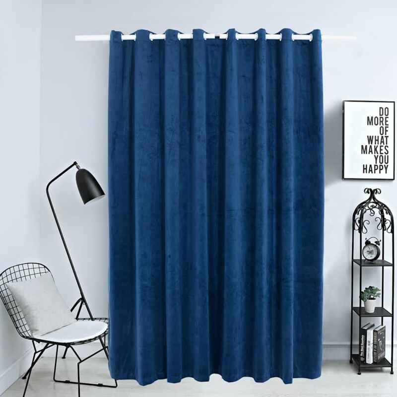 foto del prodotto vidaxl tenda oscurante anelli in metallo velluto blu scuro 290x245 cm
