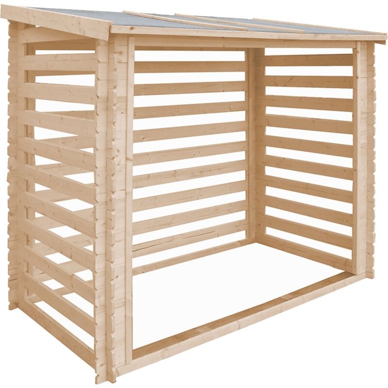 foto del prodotto timbela legnaia da esterno 4,3 m3 esterne b146xl232xh199 cm legnaia da esterno con copertura rimessa bici container tetto impermeabile