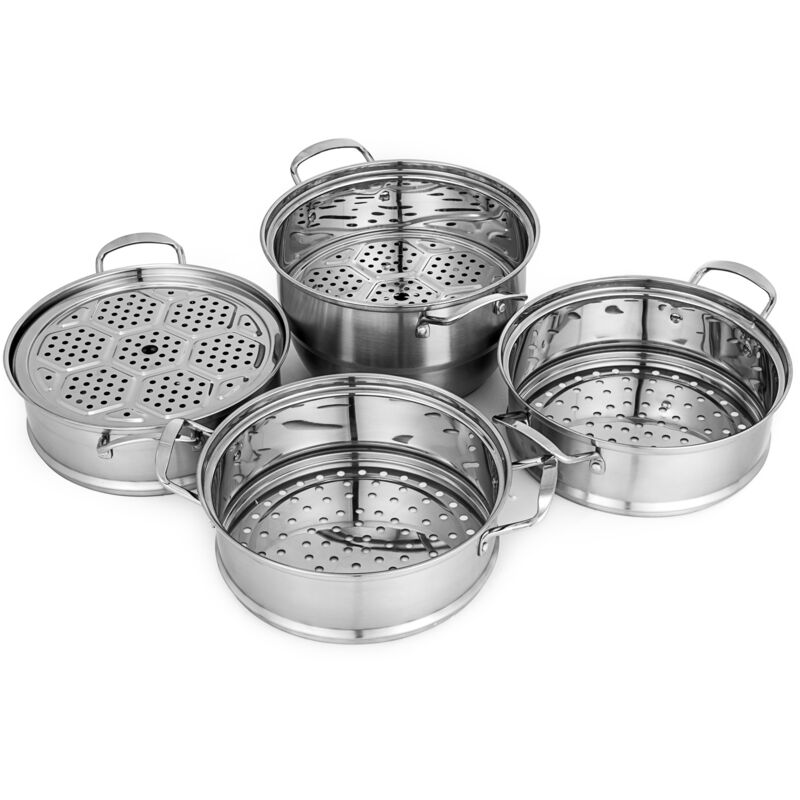 foto del prodotto 30cm cuoci gnocchi in acciaio inox, capacit 5 litri, pentola per cottura a vapore per fornelli a gas ed elettrici mophorn
