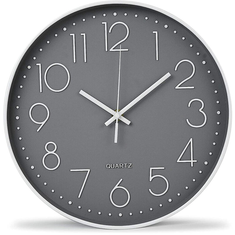 foto del prodotto 30cm orologio da parete silenzioso, movimento al quarzo, orologio da parete circolare facile lettura, per soggiorno, camera da letto, cucina,