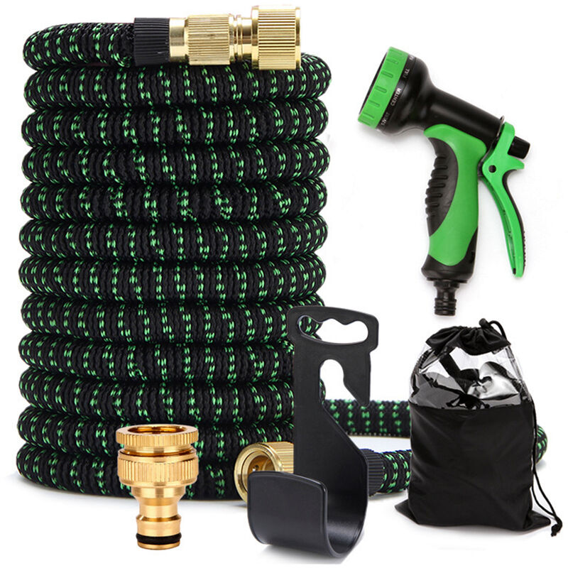 foto del prodotto 30m tubo da giardino espandibile tubo per irrigazione flessibile con pistola a spruzzo acqua 8 modalit verde