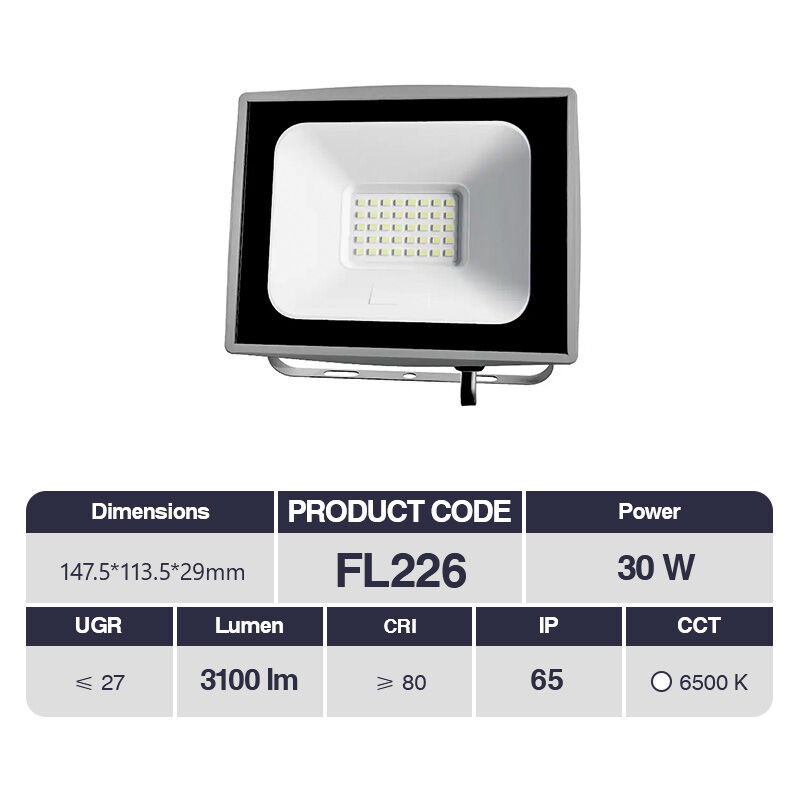foto del prodotto 30w kosoom led faretto da esterno 147.5x113.5x29mm fl226 impermeabile ip65 3100lm
