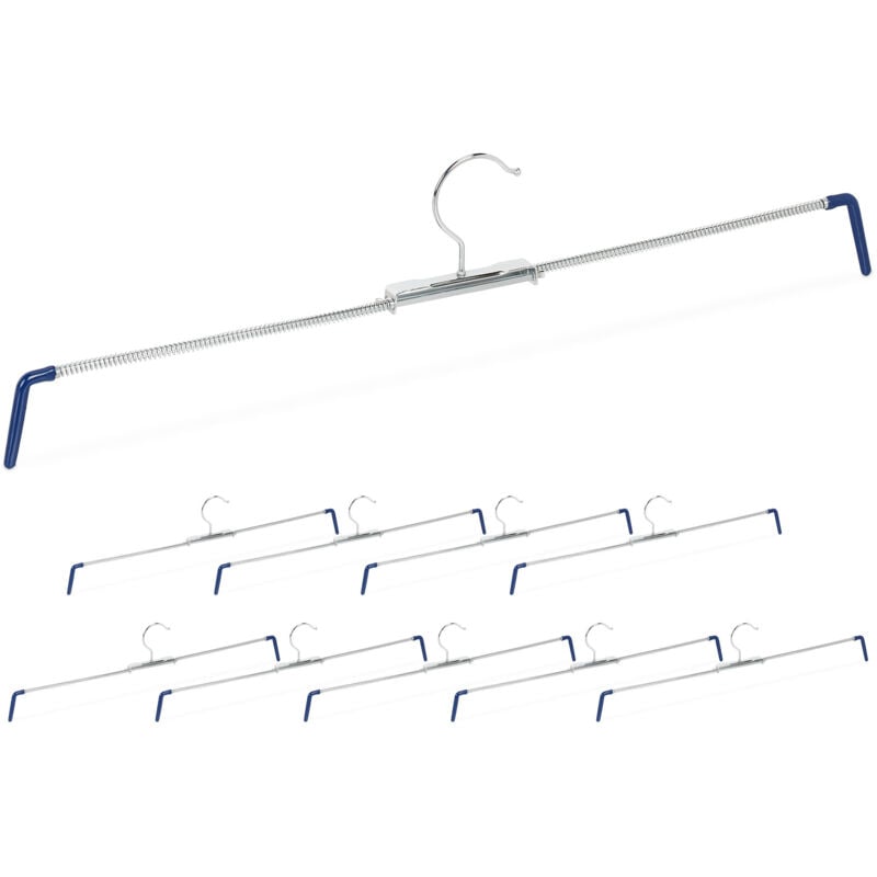 foto del prodotto 30x grucce per pantaloni, antiscivolo, per gonne, stampella a spirale, larghezza 30 50 cm, argento blu