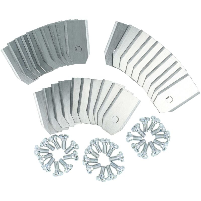 foto del prodotto 30x lama di ricambio compatibile con greenworks optimow 10, optimow 15 tagliaerba - argento, in acciaio - vhbw
