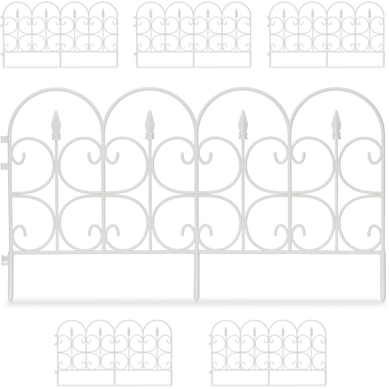 foto del prodotto 30x recinzioni per aiuole in plastica, elegante recinto, con paletti, 8 m, in plastica resistente intemperie, bianco