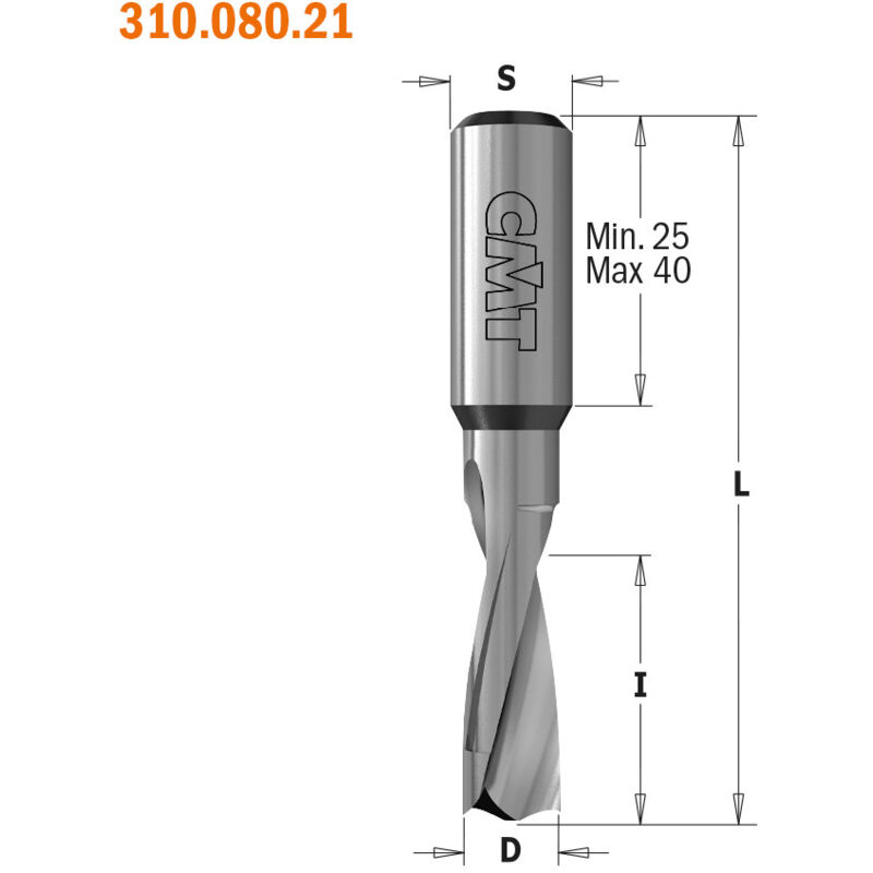 foto del prodotto 310.030.21 punta foratrice f cieco xtreme hwm s 10x25 d 3x18x57.5 dx