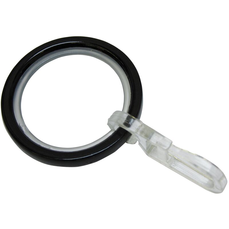foto del prodotto 31035 anello per tende con inserti scorrevoli, metallo, nero, 20 x 4 mm, confezione da 10 unit gardinia