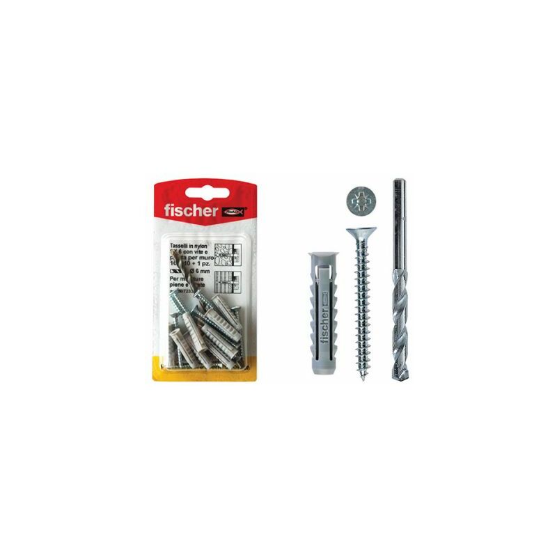 immagine 0 del prodotto tassello w100sx10k con vite tsp e punta per muro misura 10 pezzi 4 4 fischer.