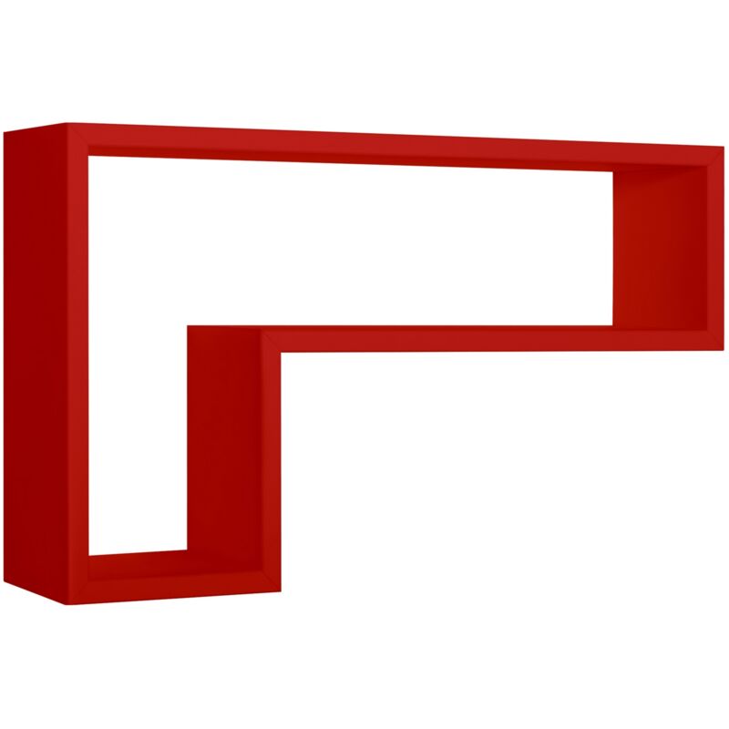 foto del prodotto mensola parete rettangolare rosso scaffale salotto soggiorno camera lettera