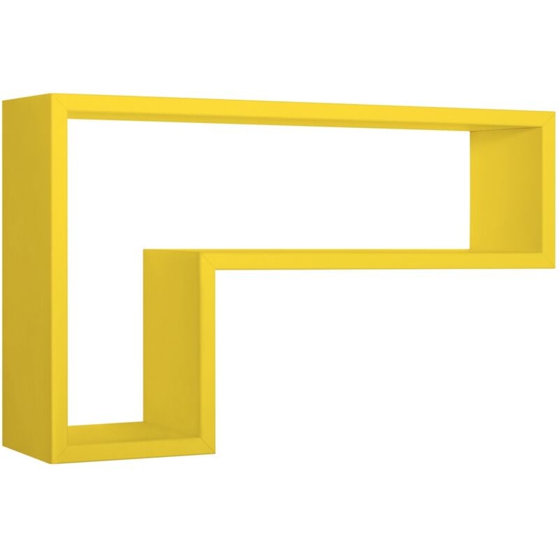 foto del prodotto mensola parete rettangolare giallo scaffale salotto soggiorno camera lettera