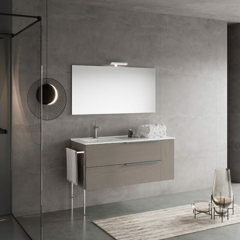 foto del prodotto kiamami valentina mobile bagno con lavabo sinistra 120cm grigio frassinato effetto legno new york
