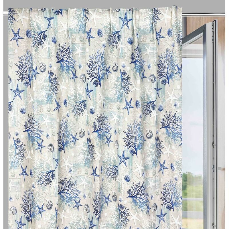 foto del prodotto tex family tenda loneta mare marino coralli blu cm. 150x280 made in italy