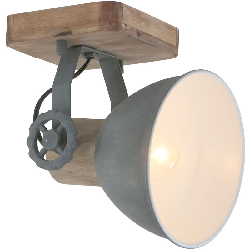 foto del prodotto steinhauer mexlite faretto gearwood grigio metallo legno di gomma 