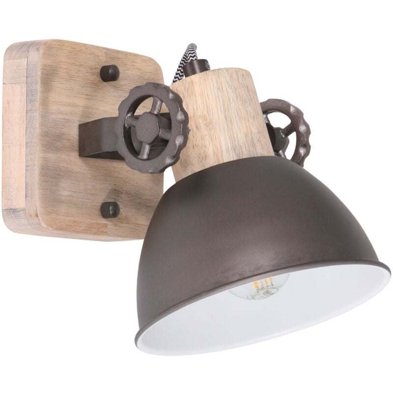foto del prodotto steinhauer mexlite faretto gearwood antracite metallo legno di gomma