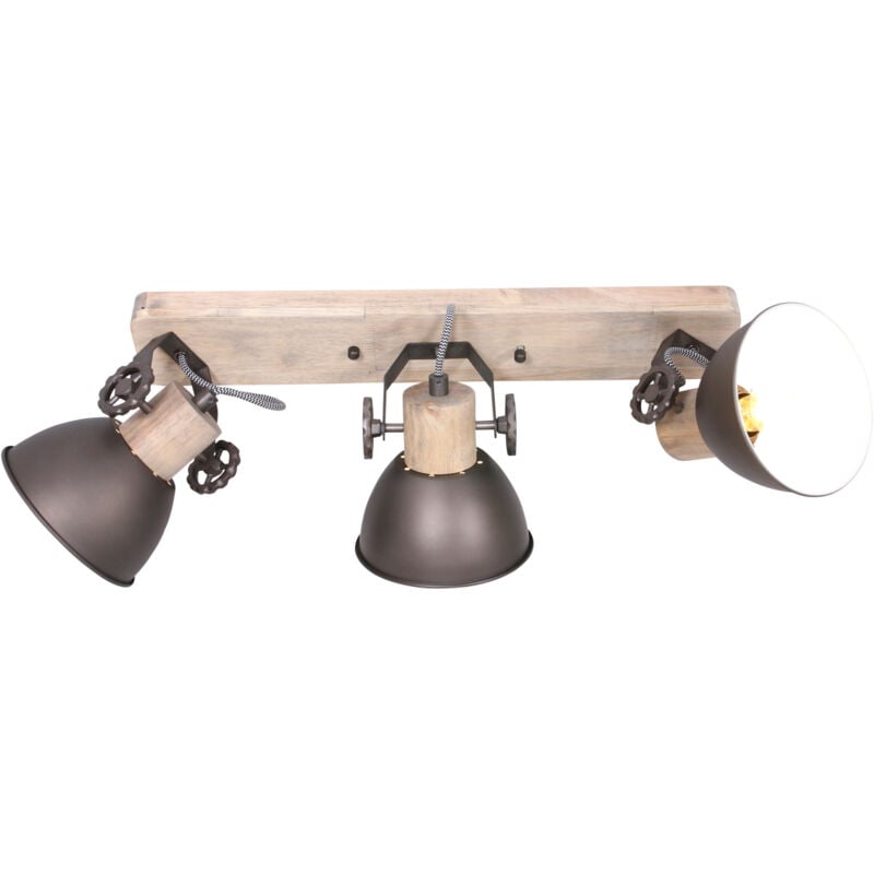 foto del prodotto steinhauer mexlite faretto gearwood antracite metallo legno di gomma