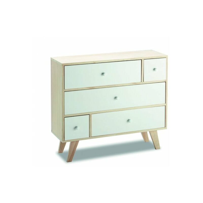 foto del prodotto mobiletto cassettiera soggiorno, ufficio in legno paulownia 80x25x69h slome