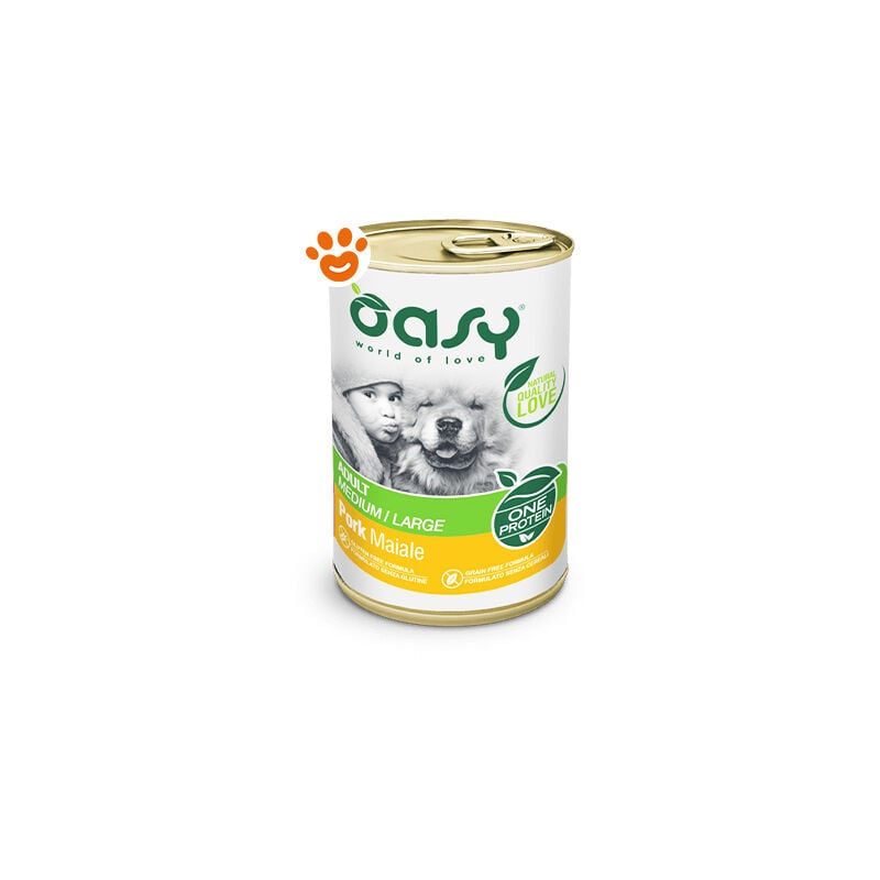 foto del prodotto dog one protein adult medium large maiale dog one protein adult medium large maiale lattina da 400 gr oasy
