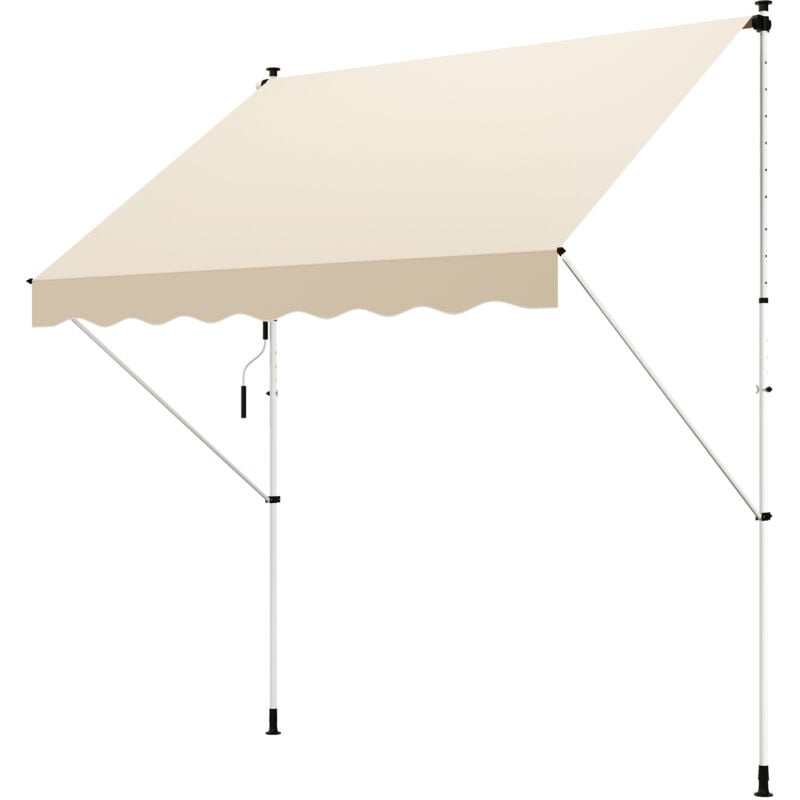 foto del prodotto tenda da sole 3x1.5m telescopica a parete avvolgibile beige outsunny