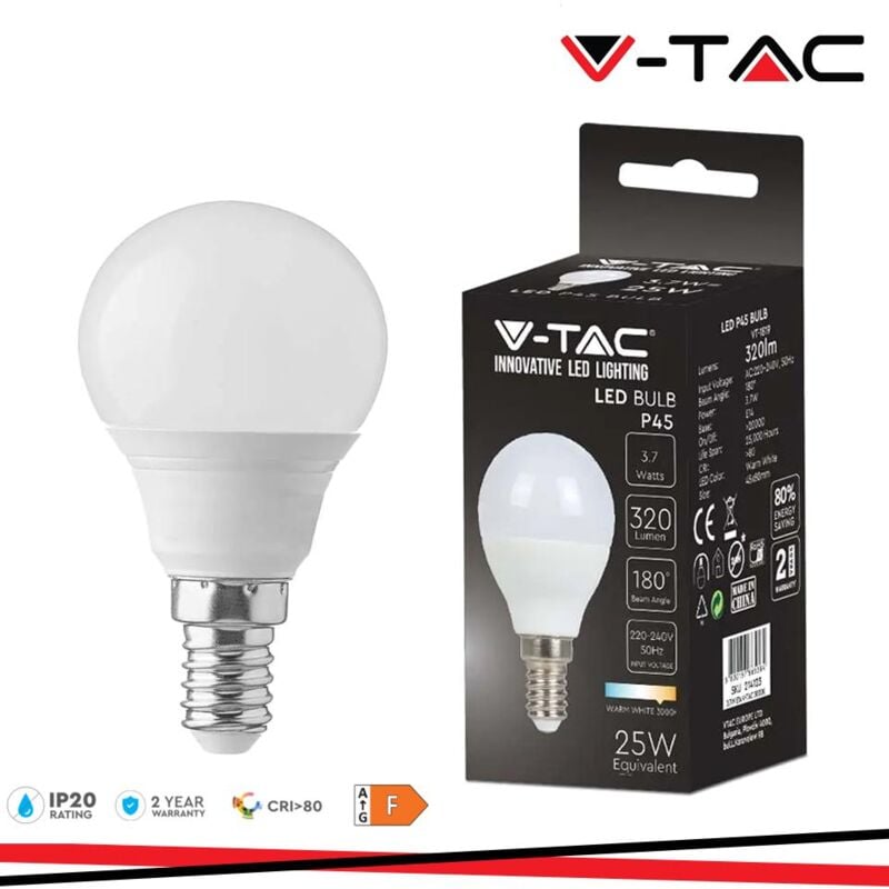 foto del prodotto led lampadina 3.7w e14 p45 4000k luce naturale