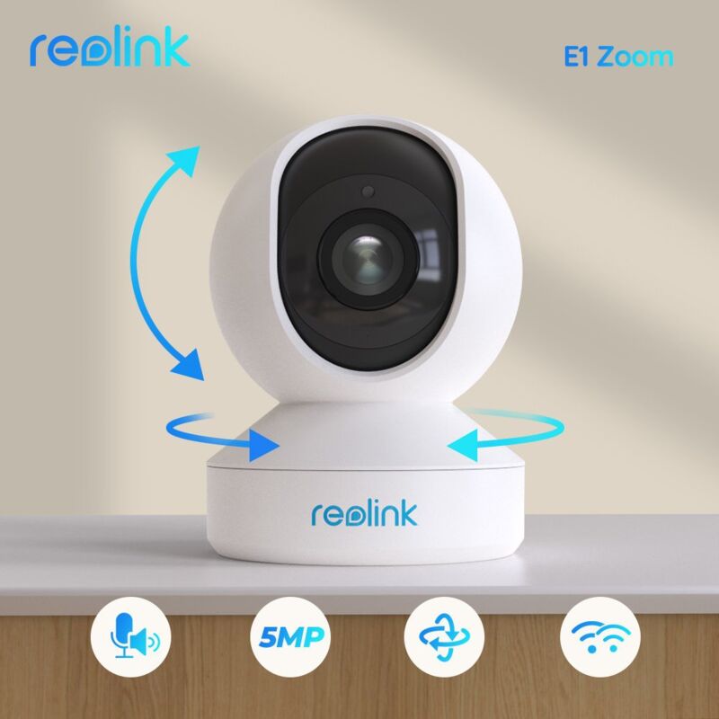 immagine 0 del prodotto 5mp telecamera ip wi fi interno dual band da 2.4 5 ghz, con 3x zoom ottico pan tilt, videocamere di sorveglianza per interni, audio a 2 vie e