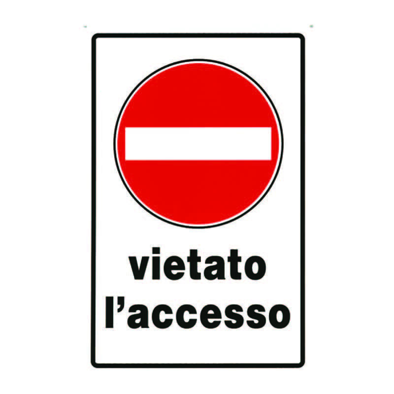 foto del prodotto cartello vietato l accesso cm.20x30h.