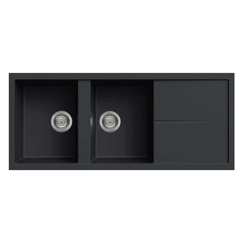foto del prodotto lavello elleci incasso 2 vasche 116x50 unico 500 granitek antracite lgu50059