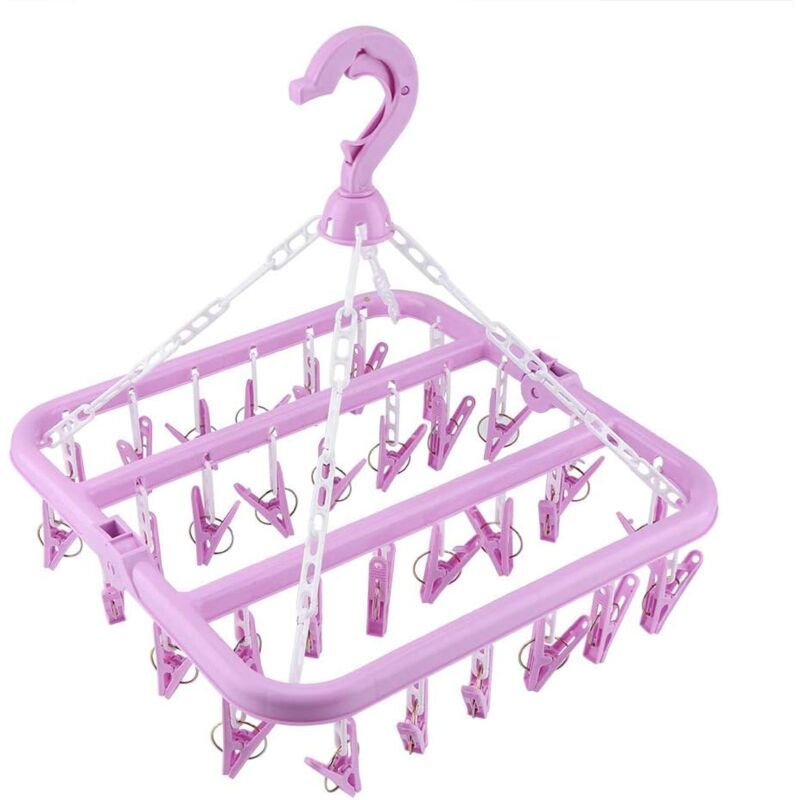 foto del prodotto 32 inner foldable clip sock dryer windproof clips underwear towels baby clothes drying rack 01 