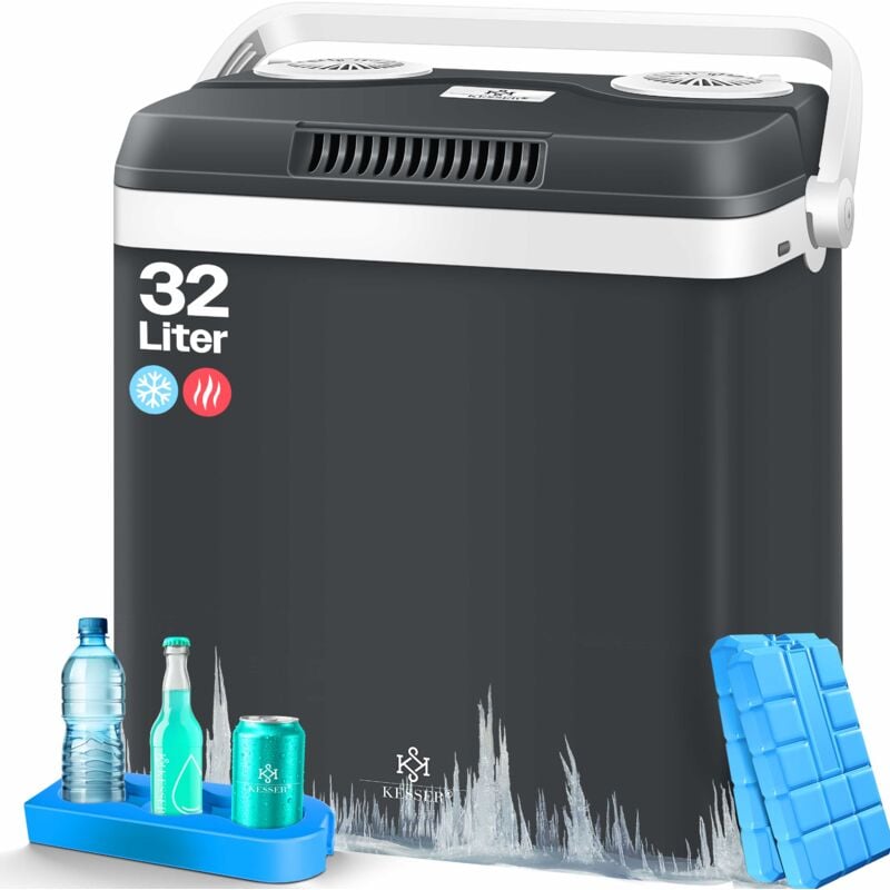 foto del prodotto 32 l cool box 12v 230v plug mini frigo scaldino termoelettrico 32 litri antracite kesser