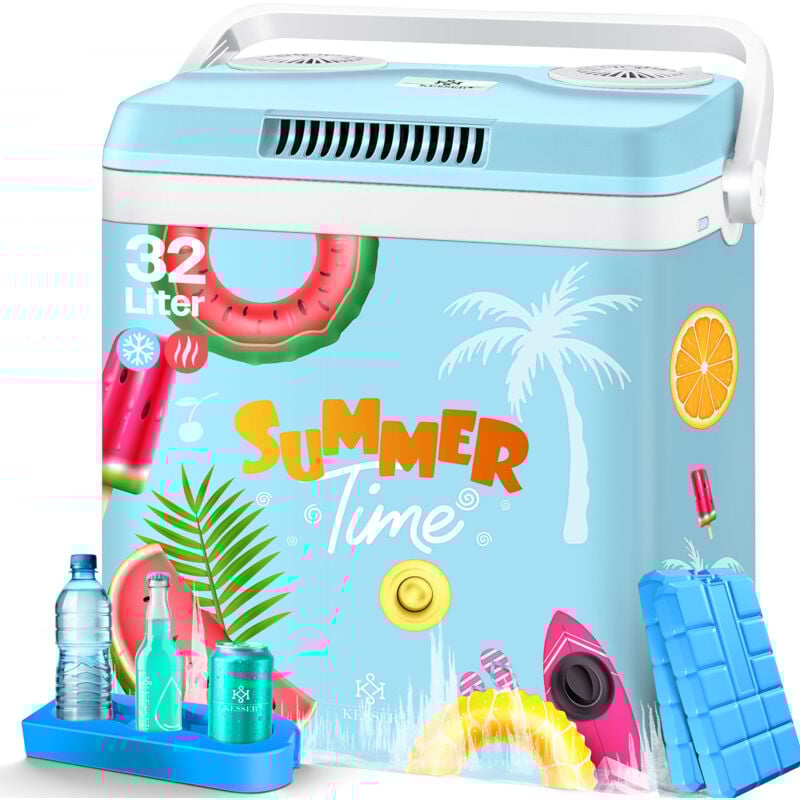 foto del prodotto 32 l cool box 12v 230v plug mini frigo scaldino termoelettrico 32 litri colorato kesser