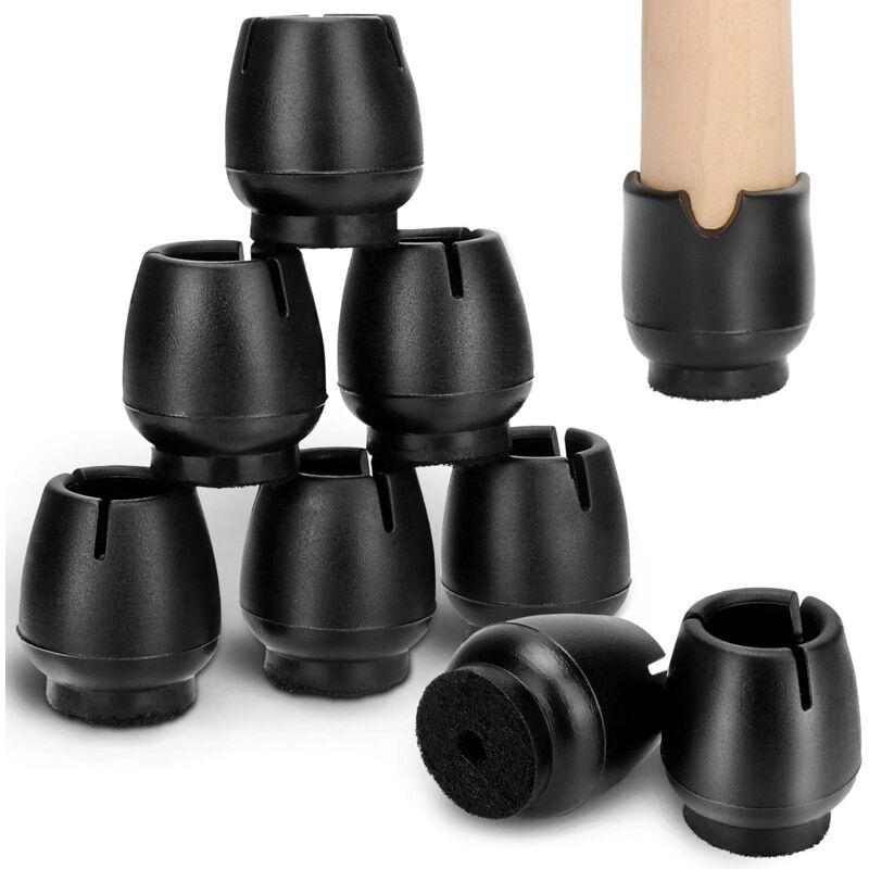 foto del prodotto 32 pezzi tappi per gambe di sedie in silicone, protezioni con feltro per gambe rotonde 12 16 mm 