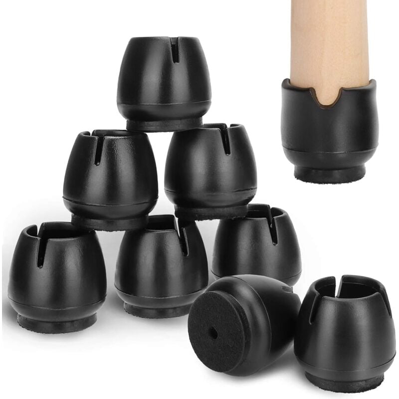 foto del prodotto 32 pezzi tappi per gambe di sedie in silicone, protezioni con feltro per gambe rotonde 17 21 mm 