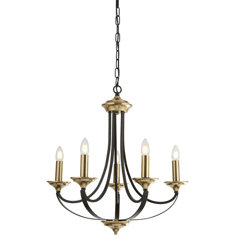 foto del prodotto lampadario contemporaneo campanile acciaio bronzo marrone 5 luci e14
