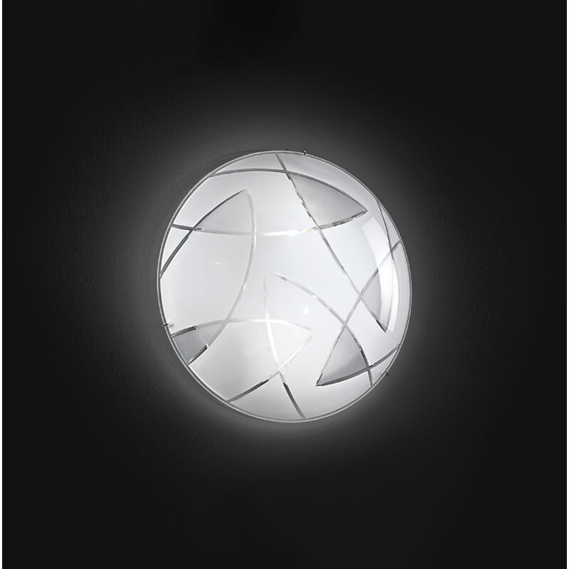 foto del prodotto perenz plafoniera contemporanea fish metallo bianco vetro 2 luci e27