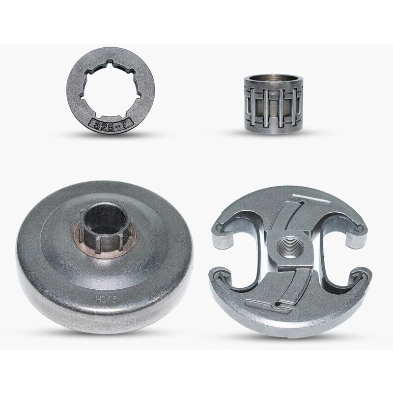 foto del prodotto 325 7t tambour d embrayage embrayage assy pignon jante roulement aiguilles kit pour husqvarna 340 345 346xp 350 351 353 445 450 e tron onneuse