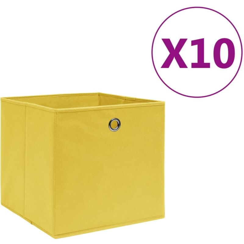 foto del prodotto 325225 vidaxl storage boxes 10 pcs non woven fabric 28x28x28 cm yellow