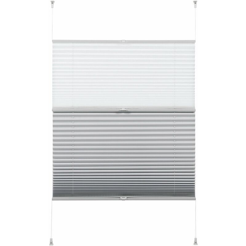 foto del prodotto 32575 tenda plissettata con morsetti, ideale giorno e notte, tutte parti montaggio incluse, easyfix tenda plissettata day + night, bianco, 60 x 130 cm (lxa) - gardinia