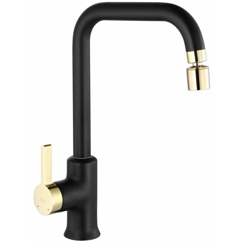 foto del prodotto rea rubinetto da cucina polo black gold