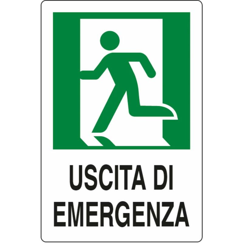 foto del prodotto cartello segnaletica uscita di emergenza sinistra 30x20