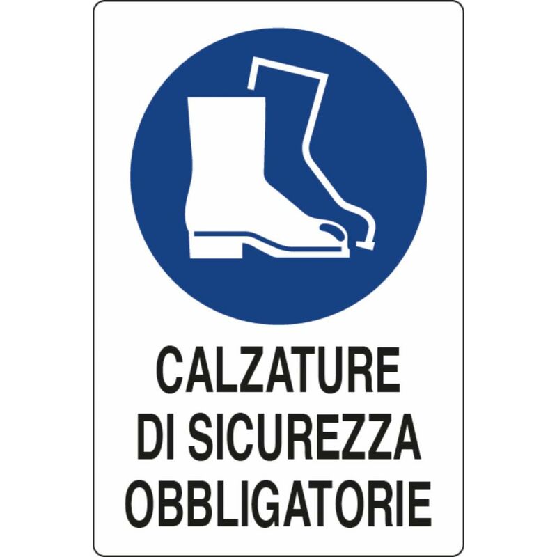 foto del prodotto cartello segnaletica obbligo calzature di sicurezza 30x20