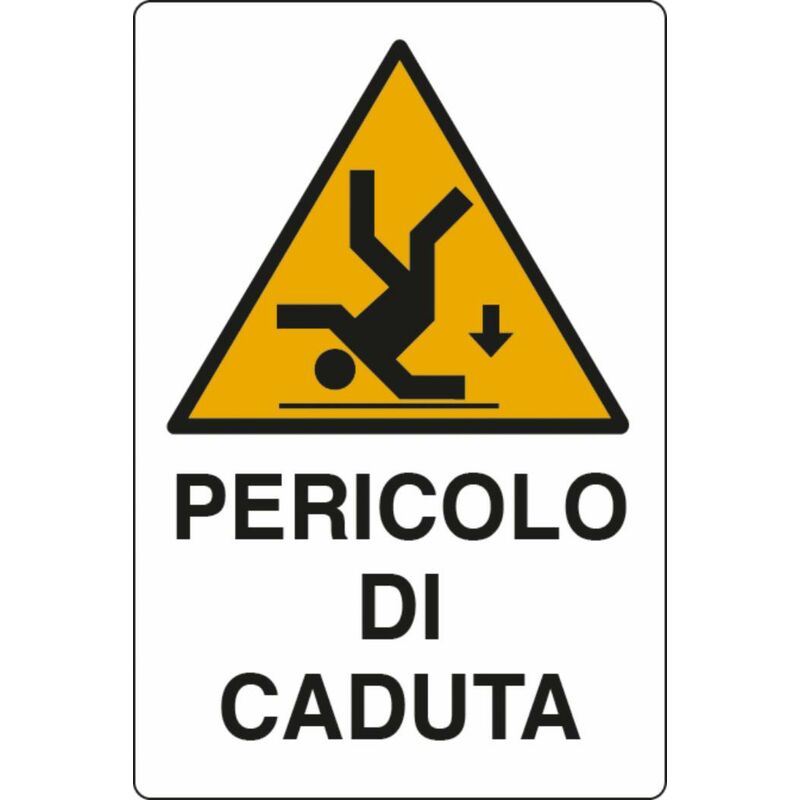 foto del prodotto cartello segnaletica pericolo caduta 30x20